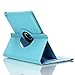 AiSMei Case for 9.7-Inch iPad 5th (2017)/ iPad 6th (2018)/ iPad Air (2015), Rotating Protective Case Cover w/Auto Wake/Sleep Function,Light Blue