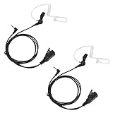 Lot 2 x Coodio Surveillance Earpiece Security Headset Bodyguard FBI [Covert Acoustic Tube] Mic Microphone For 1 Pin Motorola Talkabout 2 Way Radio Walkie Talkie