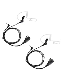 Lote 2 x Coodio Vigilancia Auriculares Auriculares de seguridad Guardaespaldas FBI [Tubo acústico secreto] Micrófono para 1 pin Motorola Talkabout Radio de 2 vías Walkie Talkie