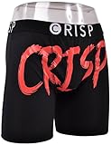 Mens Crisp Boxers Logo Underwear Briefs Black/Red