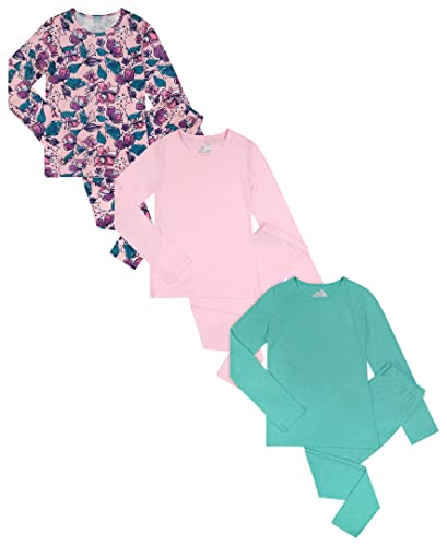 Arctic Layerz Girls Thermal Underwear Set for Kids and Toddlers 3 Pack Base Layer Long Johns sets 6 Piece Multipack with Long Sleeve Tops and Leggings (Multi, 3T) at Amazon