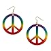 Multicolor Tie Dye Peace Plastic Earrings - 6