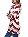 Allegra K Woman Zig-Zag Pattern Knitted Loose Tunic Shirt Red White M