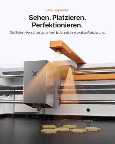 M2 10W Laser Graviermaschine mit Dual-Kamera, Klasse 1 Sicherheits Lasergravur, Laser Cutter für Home DIY Basteln auf Holz, Leder, Filz, Stoff & Papier