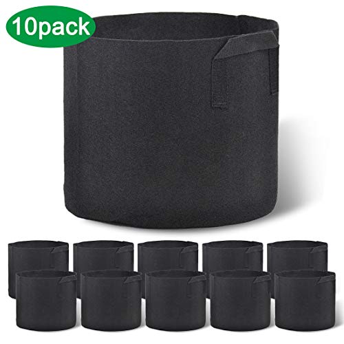 Y YOOMALL Plant Grow Bags 10-Pack 3 Gallon Fabric Aeration Pots, Thickened Non-Woven Breathable Fabric Pots for Vegetable/Flower/Plant Grow Bags with Handles