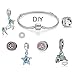 Cute Bow Unicorn Bracelet for Girls, Pink Crystal Bracelet with Star, Rainbow and Unicorn Charm (6.3)