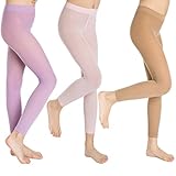 5Mayi Little Girls' Footless Dance Tights,Solid Color Girls Tights 3-Pair-Pack