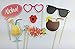 Elfun(TM) Aloha Flamingo Hawaii Summer Party Wedding Birthday Party Photo Booth Props Kit on Sticks by Elfun
