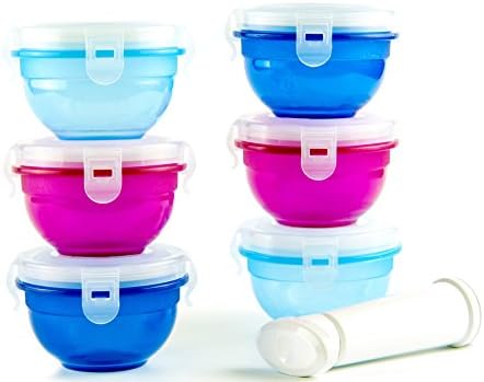 Toddle Pots- Toddler and Baby Food Storage with Vacuum Seal | 7 Piece BPA-Free Container Set, FDA Approved | 8oz Baby Food Container, Freezer Storage, Small Bowls | Microwave, Dishwasher, Freezer Safe