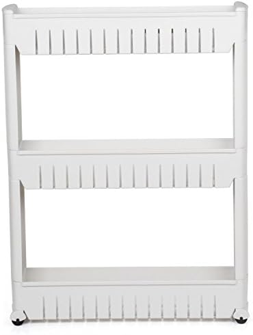 Slim Slide Out Storage Tower Kitchen Pull Out Cart Trolley Shelf Spice Can Rack