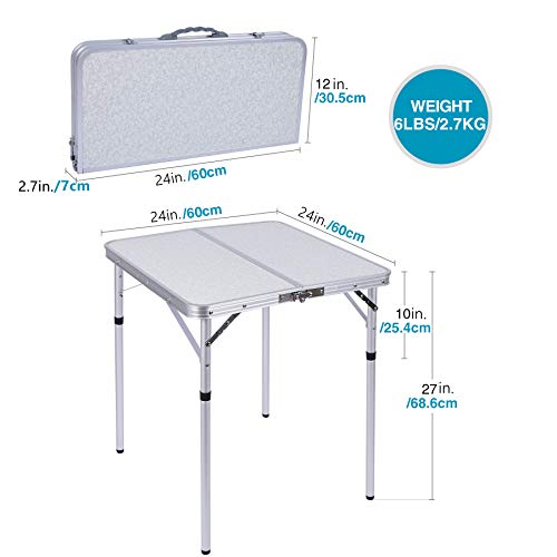 CAMPMOON Folding Card Tables with Waterproof MDF Top, Lightweight