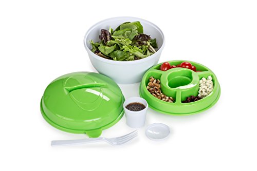 All in One Salad to Go Container with Attachable Fork