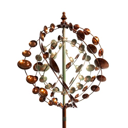 Wind Spinners Outdoor, 75" Large Metal Kinetic Wind Sculptures for Garden, 360