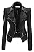 Women Stylish Ladies Women's Faux Leather Power Shoulder Coat Jacket