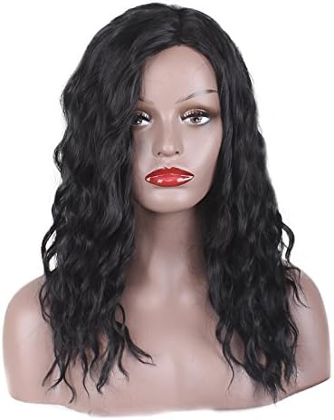 Hair Wigs Natural Looking Heat Resistant Hair Wigs for Women Fashion Curly Wigs Comfortable and Adjustable Synthetic Wigs with Free Wig Cap Black Wigs for Women