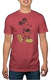 Disney Men's Classic Icon Mickey Mouse Red Graphic Tee (Large (42/44))