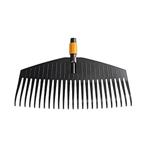 Fiskars Bladhark, gereedschapskop, 25 tanden, breedte: 50 cm, kunststof tanden, zwart/oranje, QuikFit, 1000642