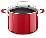 KitchenAid KC2A80SCER Aluminum Nonstick 8.0 quart Stockpot with Lid - Empire Red, Medium