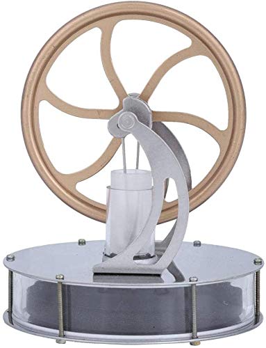 Aigend Stirling Engine, Low Temperature Stirling Engine, Steam Heat Model, Educational Toy, Teaching Tool, Science Teaching Model (Silver)