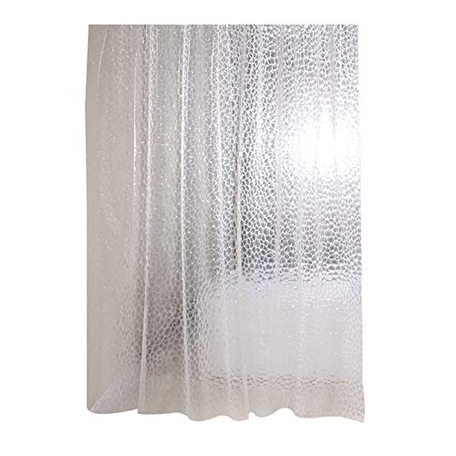 Jcevium Clear Shower Curtain Waterproof Transparent 3D Water Bathroom Curtain in 71inch x 79inch, 12 Hooks