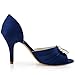 ElegantPark Women High Heel Pumps Peep Toe Brooch Ruched Satin Evening Prom Wedding Shoes