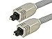 Monoprice 103448 Premium S/PDIF (Toslink) Digital Optical Audio Cable - Silver - 75ft | Heavy Duty Mesh Jacket, Metal Connector Heads, for Play Station, Xbox one, Home Theater & More Gray