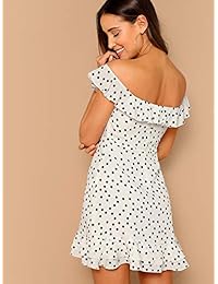 Verdusa vestido de lunares con cuello alto y volantes sin hombros para mujer