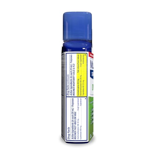MAXIMUM STRENGTH MUCINEX FASTMAX DM MAX & MUCINEX NIGHTSHIFT COLD & FLU LIQUID (2 X 6 FL. OZ.) THINS & LOOSENS MUCUS, RELIEVES COUGH & CHEST CONGESTION, PAIN, FEVER, SNEEZING, SORE THROAT, RUNNY NOSE