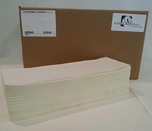 LabelRack 4" x 8" Topcoated Thermal Transfer Fanfold Stacks with Perfed Each, Fanfolded, 1000 Labels/Stack, 2 Stacks/Case - White