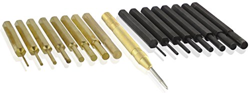Drixet 18 Piece Steel & Brass Punch Set with Automatic Center Punch – Multiple Sizes - Useable on any Material (Very Convenient for Gunsmithing to Repair/Maintain Guns/Fire arms)