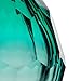 CASAMOTION Home Decor Gift Art Glass Vase with Hand Blown Cutting Modern Flower Tabletop Centerpiece for Office Kitchen, Living Room,Wedding Party Turquoise Color 6.7 inch Height