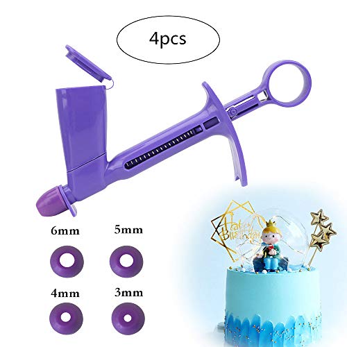 JKJF 4 Pcs Plastic Pearl Applicator, 4 Different Sizes Cake Pearl Applicator Tool for Extruder Sugar Balls Craft, Cake Baking Decoration