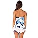 Backless Off Shoulder Rompers Print Summer Casual Womens Jumpsuits Fish&Fairy