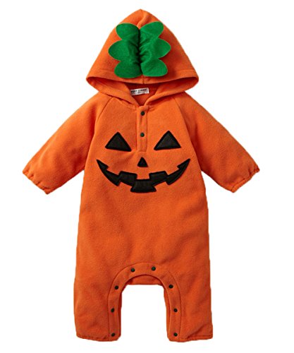 Zhuannian Baby Unisex Fleece Romper Pumpkin Costume