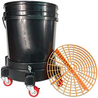 Car Wash System,Pulley Type Car Wash Bucket with Grit Guard Sand Screen, for Car, Garden