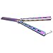 ZRAMO Professional TH602 Unique Folding Comb Blade Square Hole Handle Practice Training Knives Tool for Beginner (rainbow comb)
