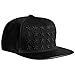 LOCOMO Star Embroidery PU Leather Crocodile Skin Pattern Snapback Cap FFH134BLK Black