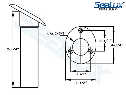 SeaLux Open Drain 15 Degree 316 Cast Stainless Steel Rod Holder (2-Rod Holder)