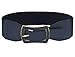 Lady Metal Single Pin Buckle Stretchy Cinch Band Waist Belt Dark Blue
