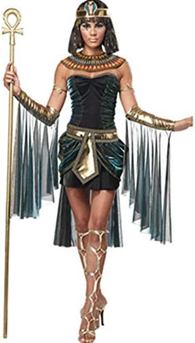 NiQiShangMao California Costumes Women's Egyptian Goddess Costume Adult Cleopatra Egypt Cosplay Costume for Halloween Egypt Queen Dress