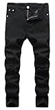 JeansNiu Boy's Ripped Skinny Jeans Destroyed Stretch Slim Distressed Pants