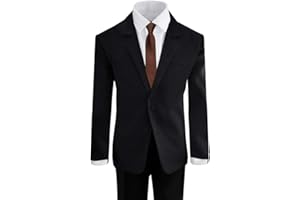 Black n Bianco Boys' Formal Black Suit with Shirt and Vest
