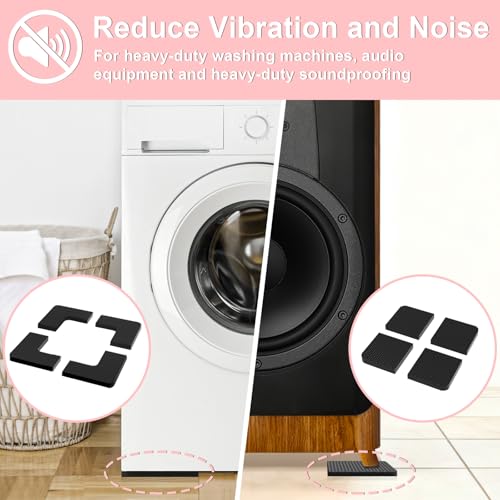 NIUXX 3-in-1 Anti-Vibration Mat Washing Machine 1 cm EVA Damper Set of 3 | Modular EVA Washing Machine & Dryer Mat Stops spin hiking, dampens noise, protects floors. No cutting