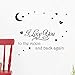 Soledi Black Vinyl Wall Decal I Love You to the Moon and Back Again Wall Sticker Letters Words Baby Kids Room Bedroom Art Wall Decor