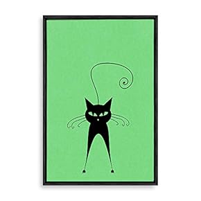 Framed Canvas Wall Art for Living Room, Bedroom Cat Illustration XII Canvas Prints for Home Decoration Ready to Hang - 16x24 inches