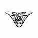 Panties,BeautyVan Fashion Design Thin Lace Crotchless Panties Crotch Thong With Pearls Massaging Underwear (Black)