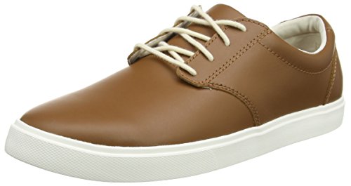 crocs Men's CitiLane Leather Lace-up Flat, Tan/White, 9 M US