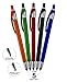 Stylus Pens for Touch Screens & Tablets: Lightweight Click Capacitive Ballpoint Pen for Tablet Touchscreens - Compatible with Any Device Screen Including iPhone, iPad, Samsung Galaxy & More - 5 Pack