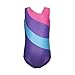 :DAXIANG One-Piece Gymnastics Leotard For Little Girl Rainbow Stripes Danskin Unitards Ballet Tutu, Purple/2-15 Years, size 130