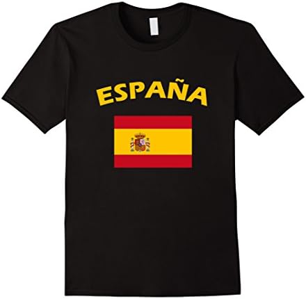 Men's Espana Spain Spanish Flag Barcelona Soccer Football T-Shirt 2XL Black